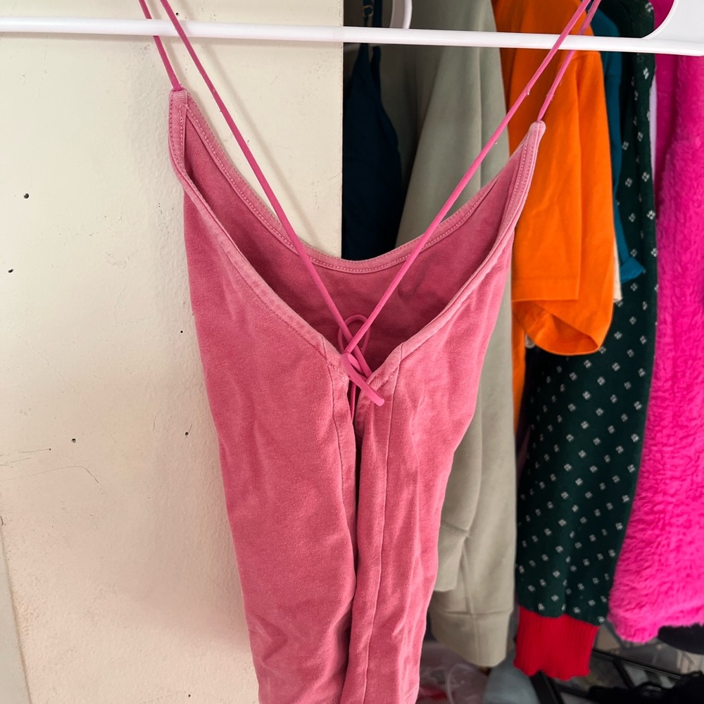 Chic Pink Chemise with Strappy Back